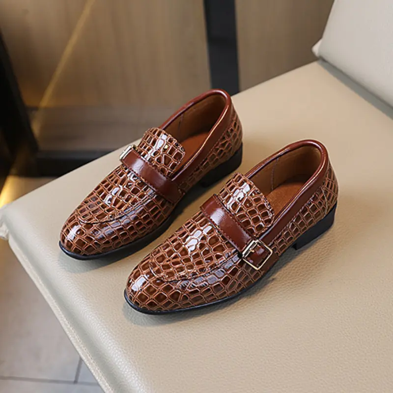Boy Leather Shoe Spring Autumn New Children's Flats School Uniform Versatile Kids Fashion Performance Loafers for Wedding Party
