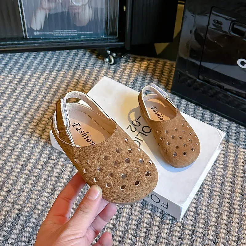 New Toddlers Girls Sandals Summer Simple Kids Fashion Hollow-out Causal Shoes Outdoor Beach Versatile Children's Flat Sandals