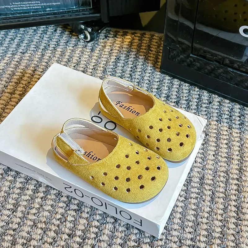 New Toddlers Girls Sandals Summer Simple Kids Fashion Hollow-out Causal Shoes Outdoor Beach Versatile Children's Flat Sandals