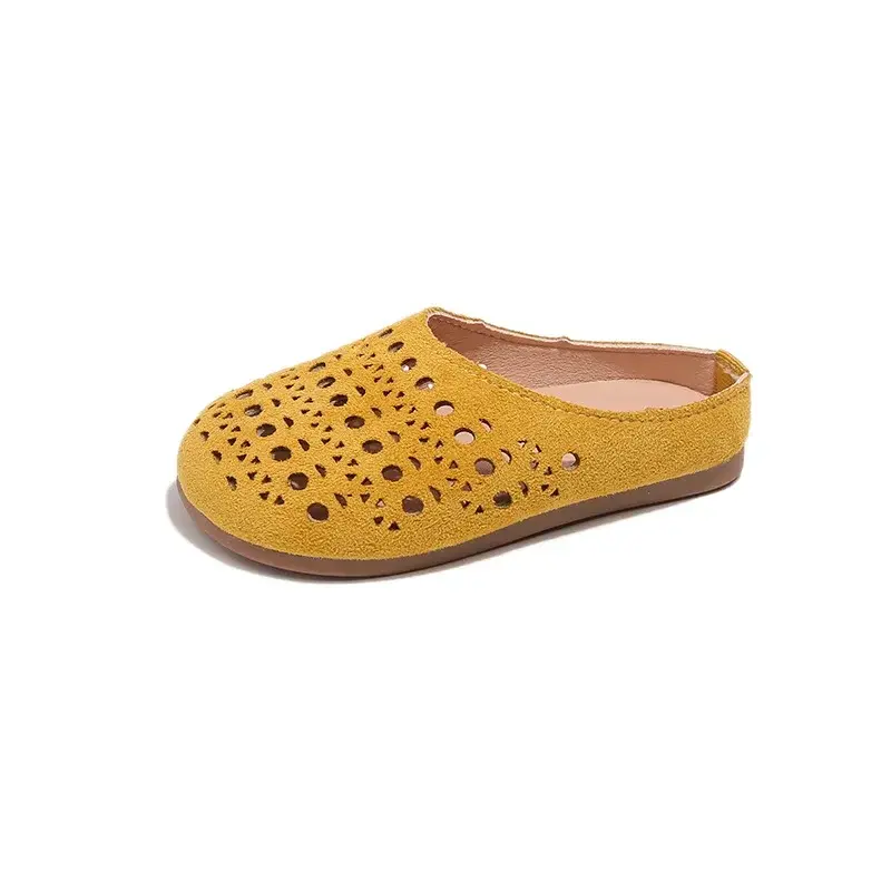 Girls Sandals Outdoors Hollowed-out Trendy Kids Slippers Casual Soft Sole 2025 Summer New Children Beach Shoes Non-slip Ins