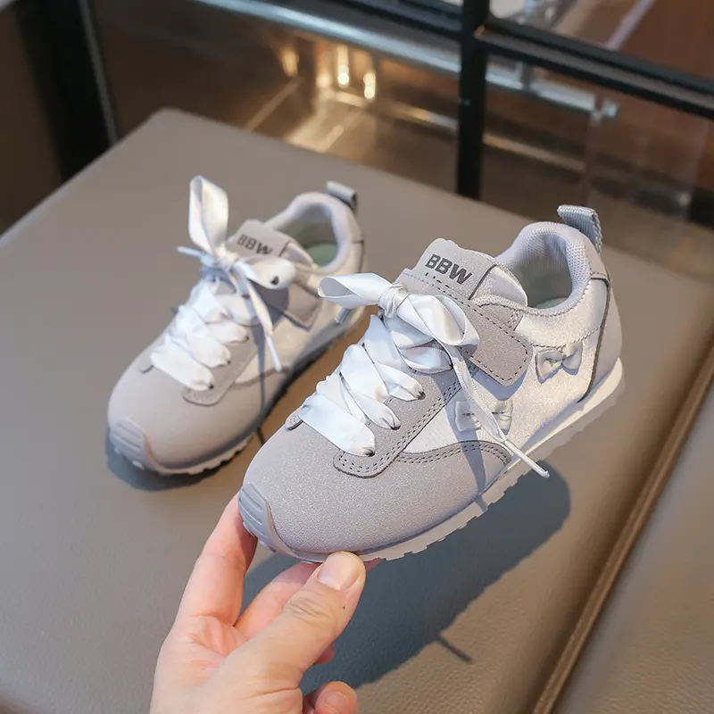 2025 New Girl's Sneakers Pink Gray Versatile Children's Sports Shoes Causal Spring Autumn Kids Fashion School Running Sneakers