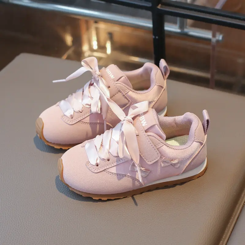 2025 New Girl's Sneakers Pink Gray Versatile Children's Sports Shoes Causal Spring Autumn Kids Fashion School Running Sneakers