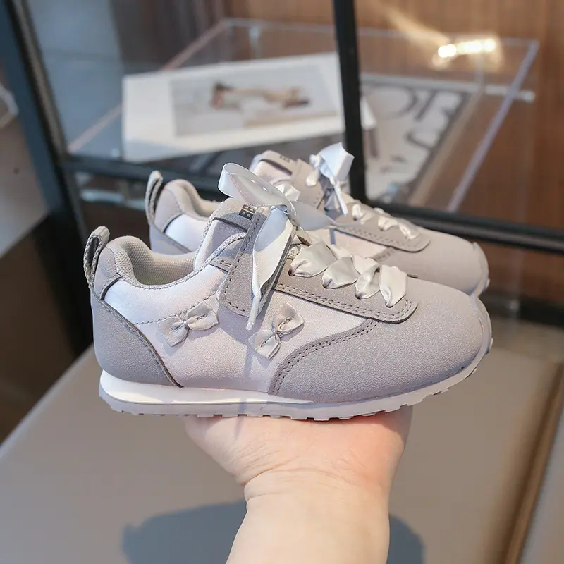 2025 New Girl's Sneakers Pink Gray Versatile Children's Sports Shoes Causal Spring Autumn Kids Fashion School Running Sneakers