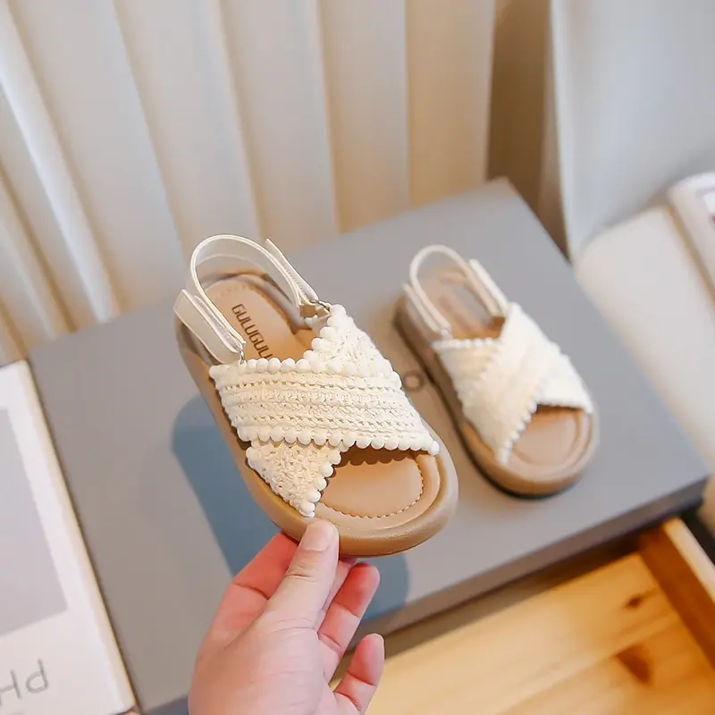 Ethnic 2023 Toddler Shoes Versatile Casual Cross Kids Sandals Girls Simple Platform Korean Style Non-slip Children Fashion Shoes