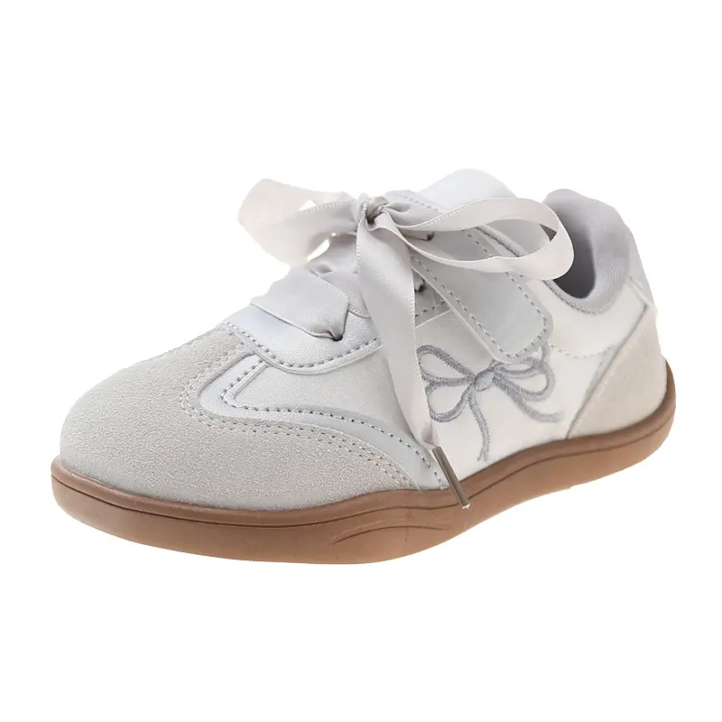 Spring Autumn Girls Sneakers Sweet Embroidered Princess Fashion Kids Casual Shoes Thick Bottom Non-slip Children Tennis Shoes
