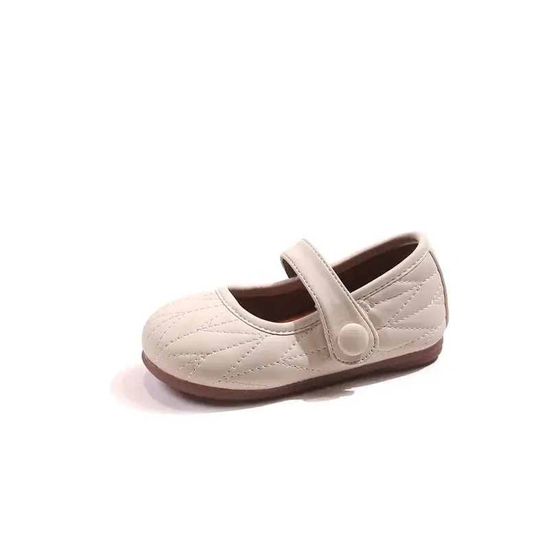 Kids Princess Dance Shoes Soft Sole 2025 New Girls Flat Shoes Solid Color Versatile Children Mary Jane Round Toe Elegant Sweet