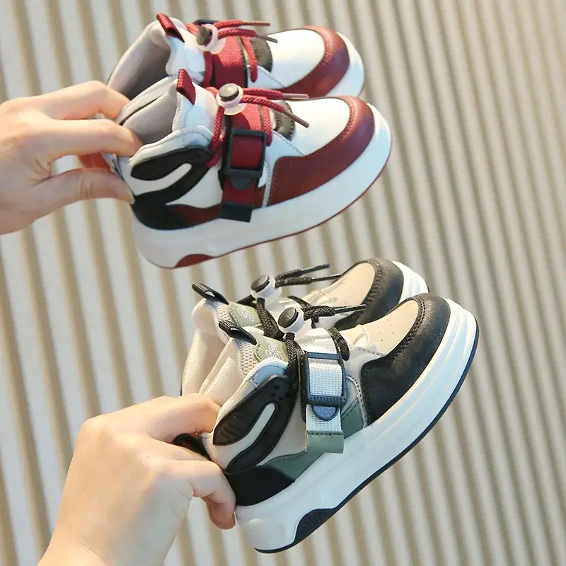 Children High-top Basketball Shoes Chunky Versatile Boys Girls Causal Tennis Shoes Unisex School Kids Non-slip Running Sneakers