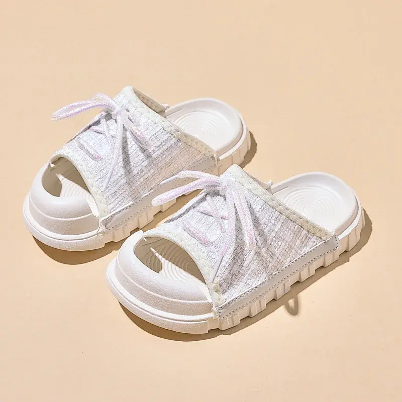 2025 Children Cool Slippers for Girls Summer New Fashion Korean Style Soft Bottom Anti-slippery Versatile Princess Outside Shoes