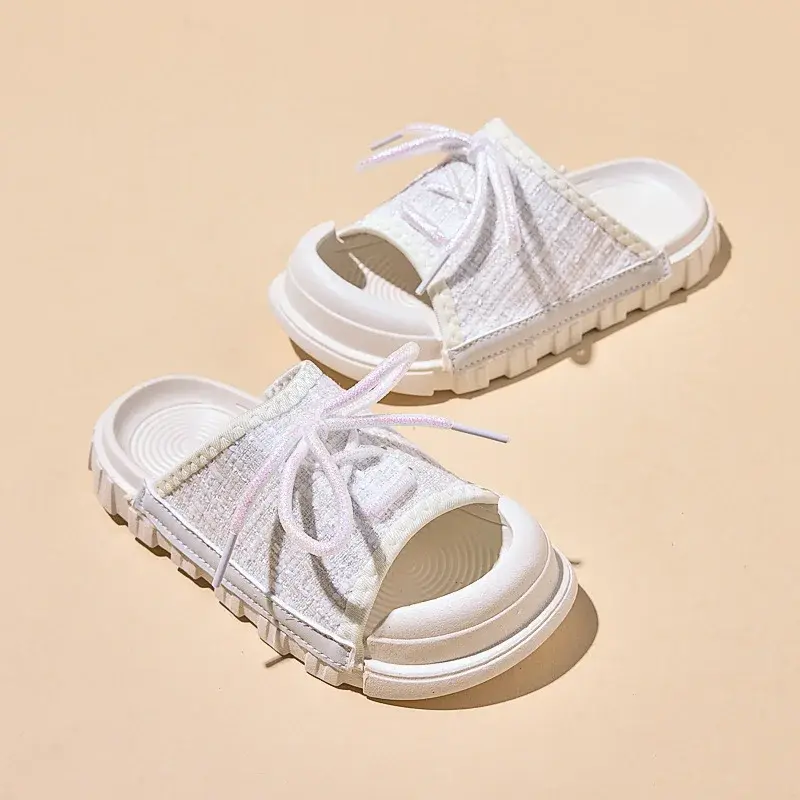 2025 Children Cool Slippers for Girls Summer New Fashion Korean Style Soft Bottom Anti-slippery Versatile Princess Outside Shoes
