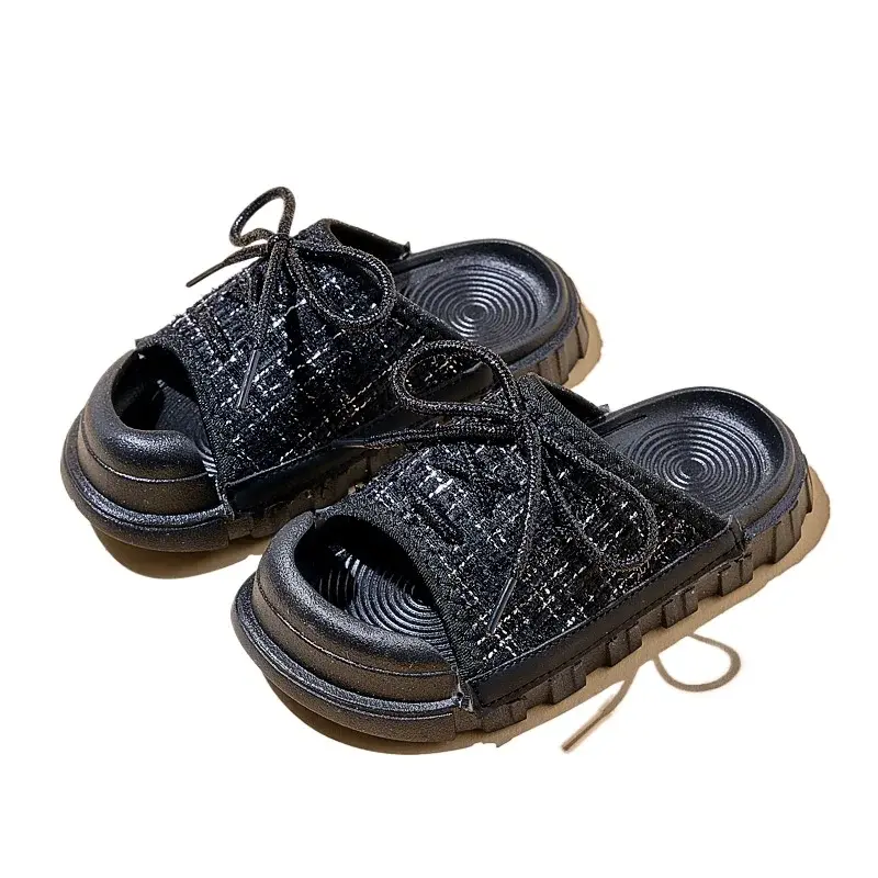 2025 Children Cool Slippers for Girls Summer New Fashion Korean Style Soft Bottom Anti-slippery Versatile Princess Outside Shoes