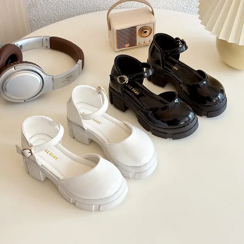 Children Leather Shoes for Girls 2025 Spring New Fashion French Style Soft Anti-slippery Versatilel Chic Princess Mary Jane Shoe