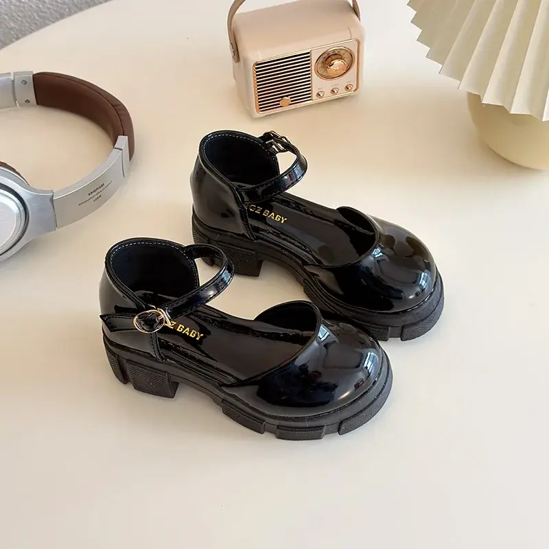 Children Leather Shoes for Girls 2025 Spring New Fashion French Style Soft Anti-slippery Versatilel Chic Princess Mary Jane Shoe