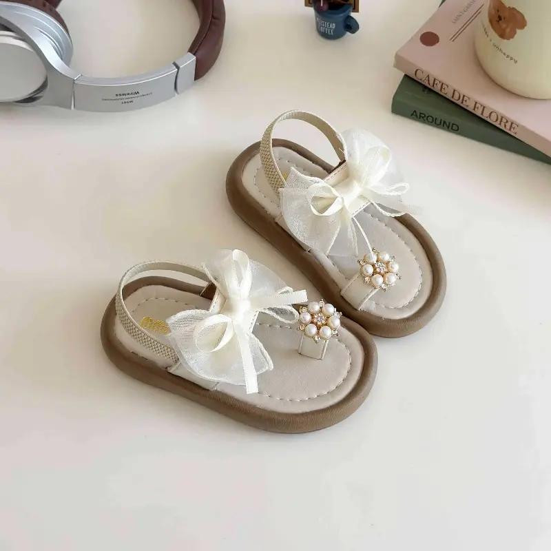2025 Children Sandals for Girls Summer New Fashion Korean Style Soft Bottom Anti-slippery Versatile Chic Princess Beach Shoes