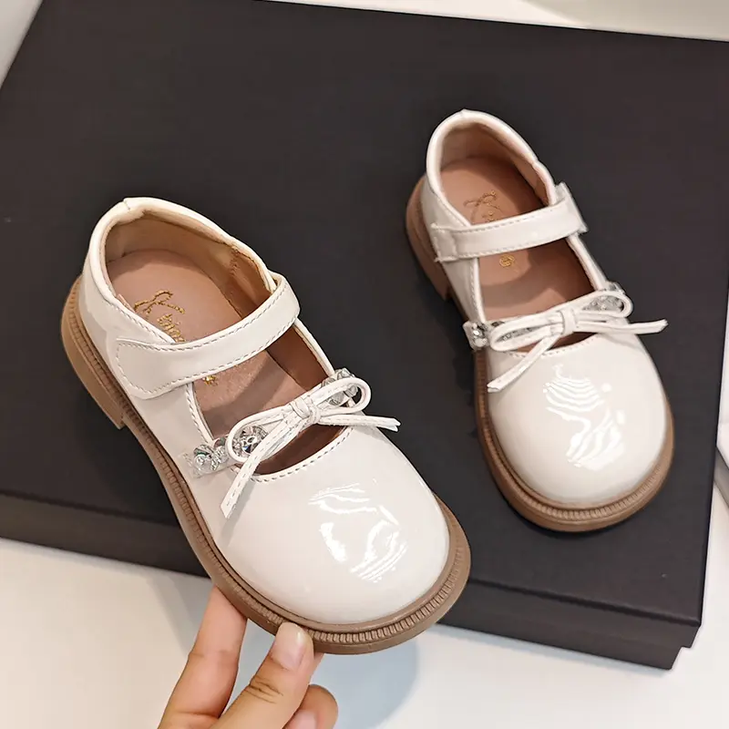 Girls Mary Jane Shoes Kids Princess Leather Shoes for Party Wedding Fashion Children's Performance Shoes with Bow-knot