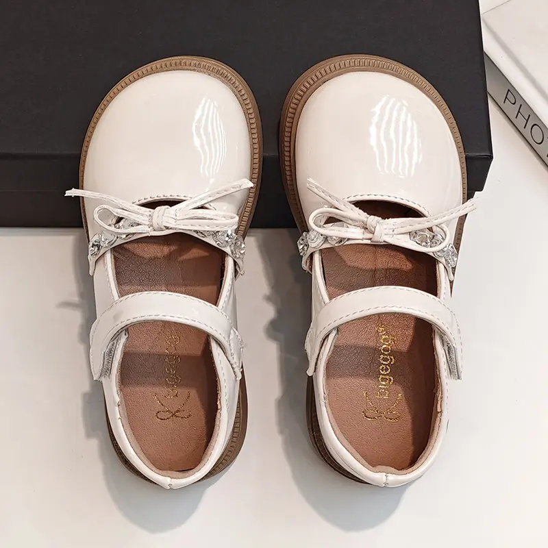 Girls Mary Jane Shoes Kids Princess Leather Shoes for Party Wedding Fashion Children's Performance Shoes with Bow-knot