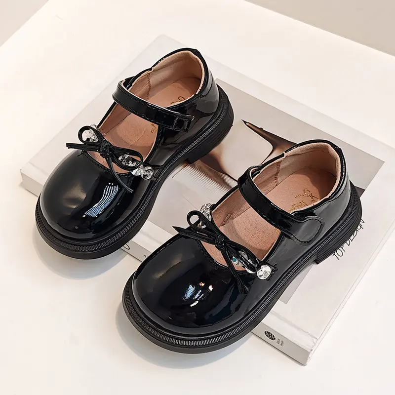 Girls Mary Jane Shoes Kids Princess Leather Shoes for Party Wedding Fashion Children's Performance Shoes with Bow-knot