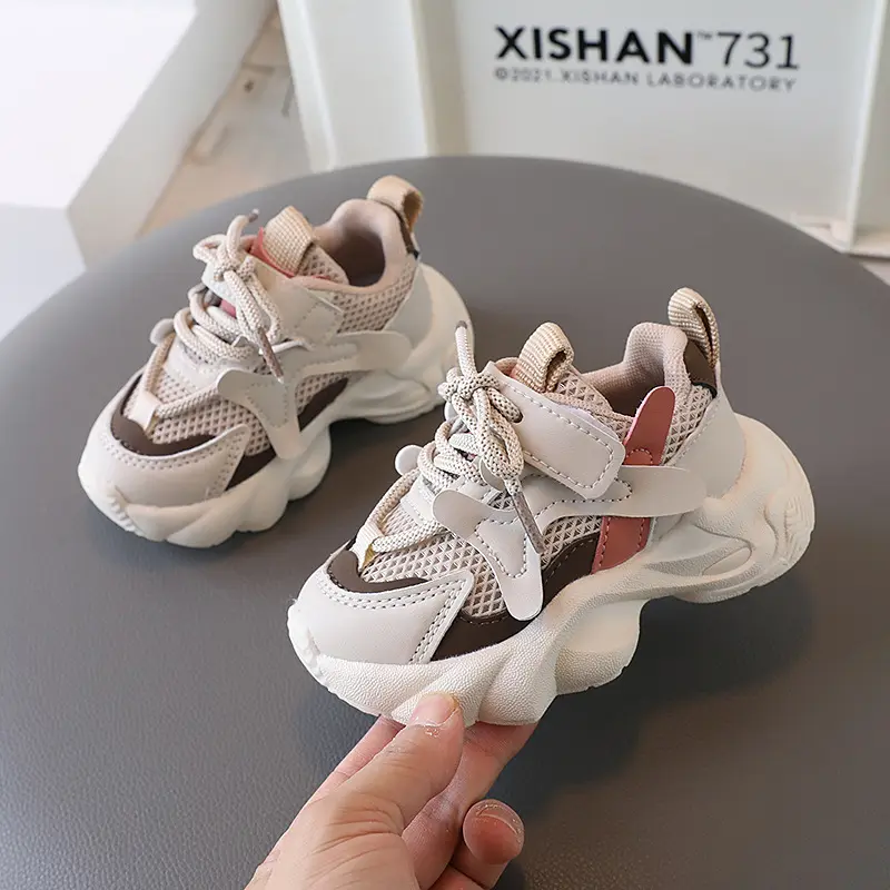 2024 Children's Sneakers Boy Mesh Breathable Kids Causal School Running Shoes Fashion Spring Non-slip Toddler Girls Sports Shoes
