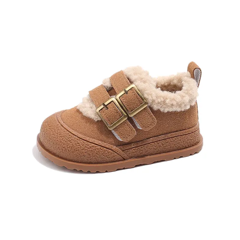 2024 Children Plush Warm Shoes for Girl Winter New Fashion Korean Style Soft Thick Sole Anti-slippery Versatile Chic Casual Shoe