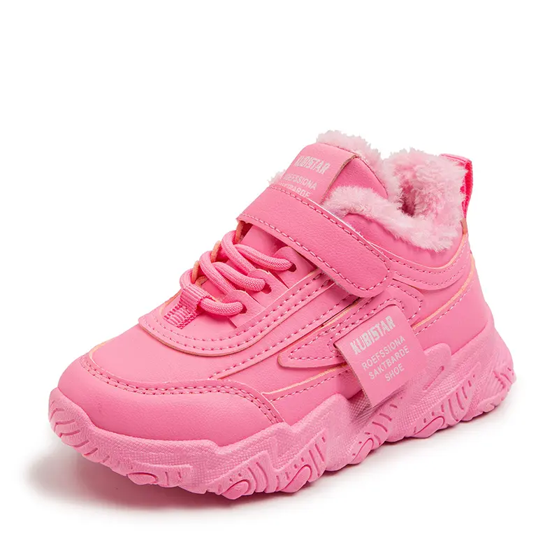 Children's Casual Shoes for Girls Boys Autumn Winter Warm Plush Fluffy Fur Inside Kids Sports Running Sneakers Thermal Classic