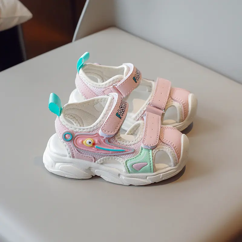Unisex Children Sandals for Toddlers Boys Girls 2025 Summer Kids Beach Shoes Anti-kick Toe-covered Cut-outs Breathable Cute Soft