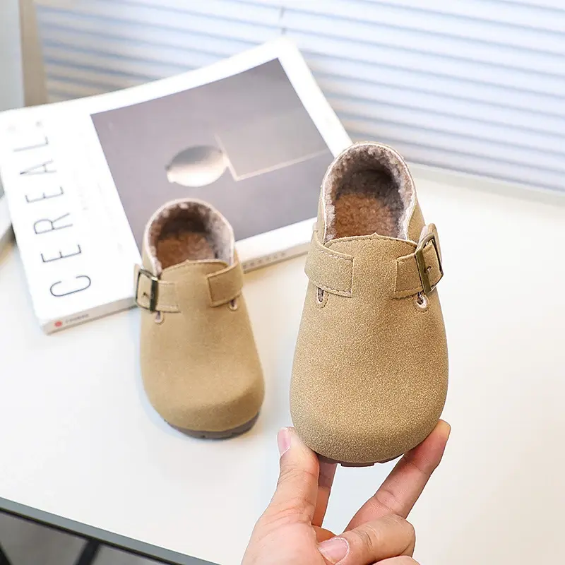 Retro Children's Flats Simple Versatile Winter Shoes for Girls Fashion Causal Warm Kids Boys Cotton Shoes Round-toe Non-slip New