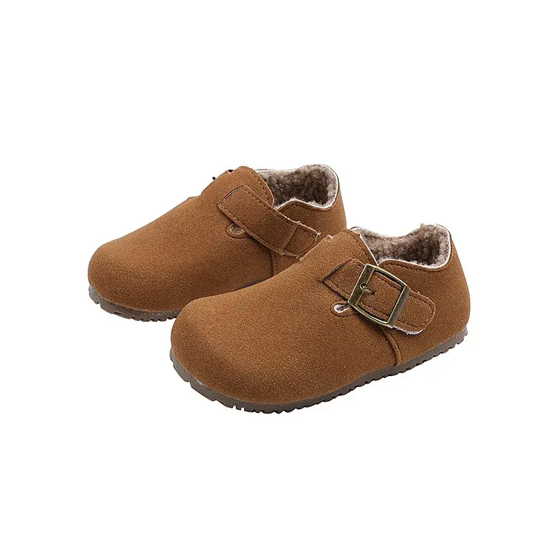 Retro Children's Flats Simple Versatile Winter Shoes for Girls Fashion Causal Warm Kids Boys Cotton Shoes Round-toe Non-slip New