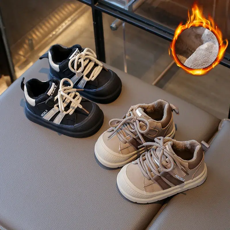 2024 Children Casual Shoes for Girls Winter New Fashion Korean Style Soft Bottom Anti-slippery Versatile Chic Plush Baby Shoes
