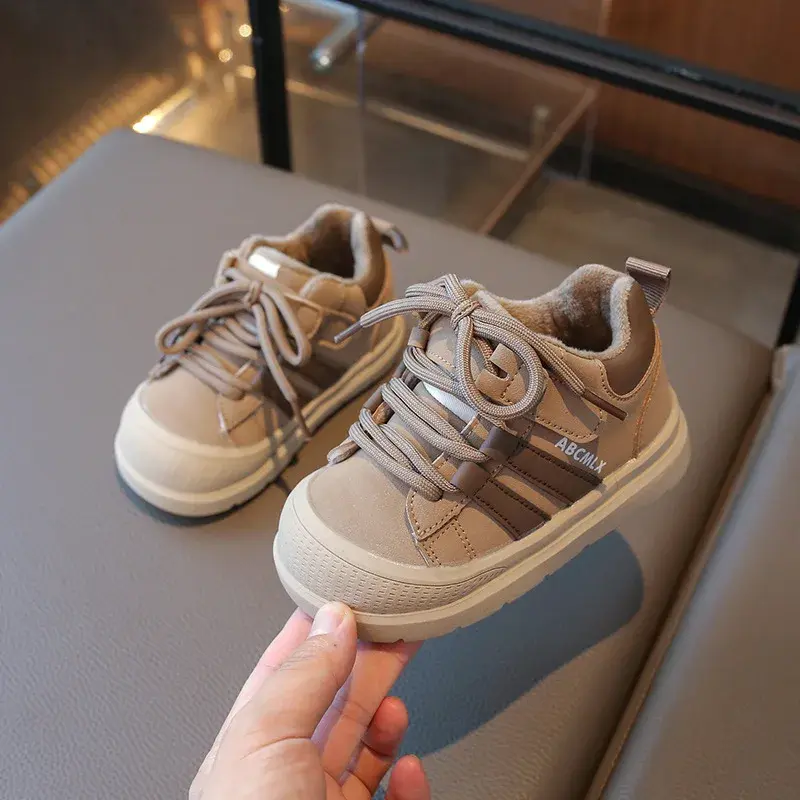 2024 Children Casual Shoes for Girls Winter New Fashion Korean Style Soft Bottom Anti-slippery Versatile Chic Plush Baby Shoes