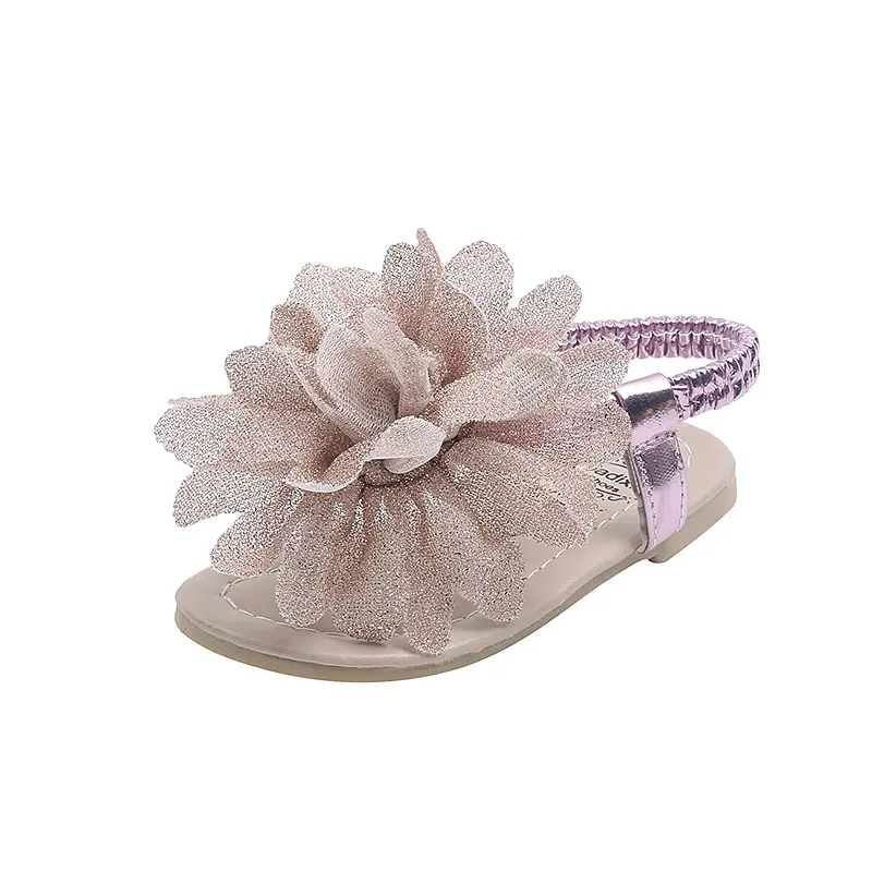 Children's Sandals Summer Glitter Princess Shoes for Girls Fashion Elegant Kids Causal Beach Flat Sandals Soft Bottom Versatile