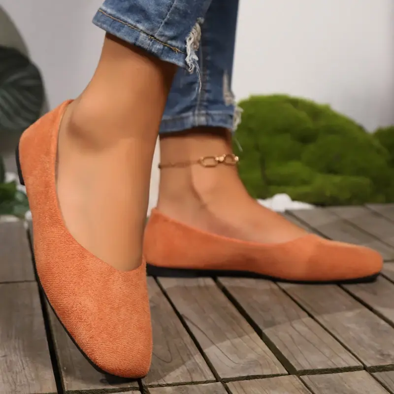Women's Loafers 2025 New Elegant Ladies Causal Flat Shoes Square-toe Spring Autumn Shallow Women's Fashion Ballet Shoes Simple