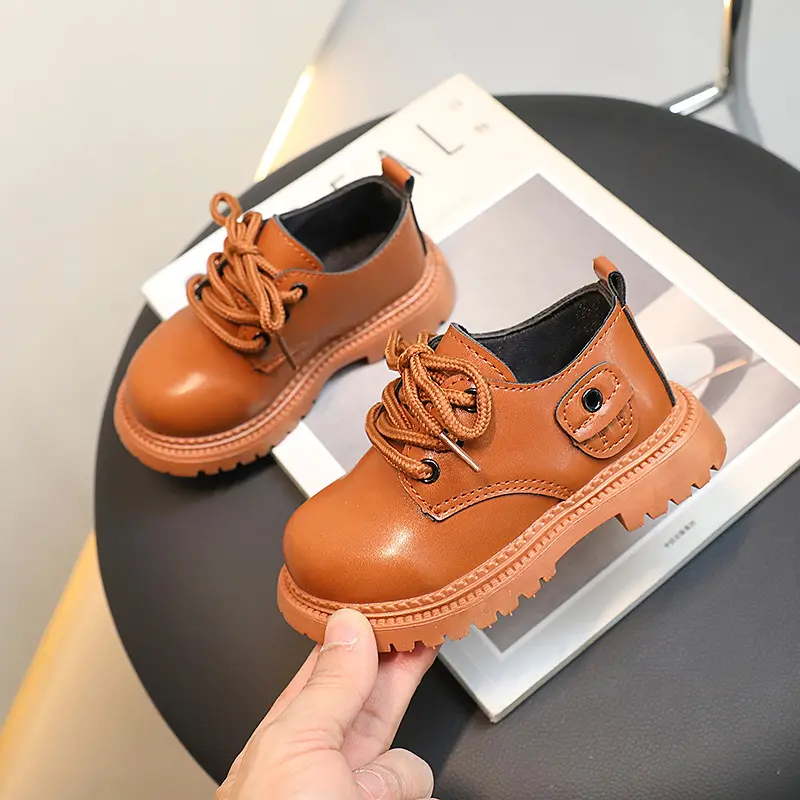 Spring and Autumn New Fashion Kids Boys Leather Shoes Solid Color Children Girls Casual Shoes for Performance Drop Shipping 2024