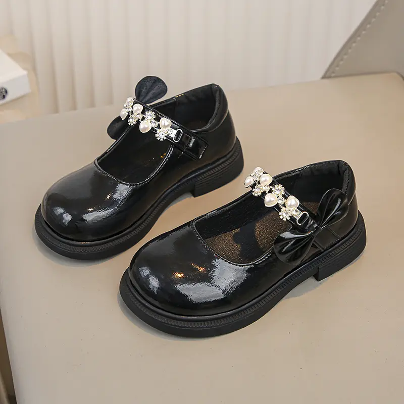 Girls Lolita Princess Dress Shoes 2025 New Children's Leather Shoes Spring Autumn Elegant Kids Causal Fashion Mary Jane Shoes