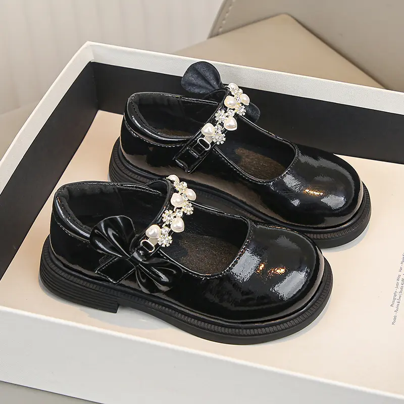 Girls Lolita Princess Dress Shoes 2025 New Children's Leather Shoes Spring Autumn Elegant Kids Causal Fashion Mary Jane Shoes