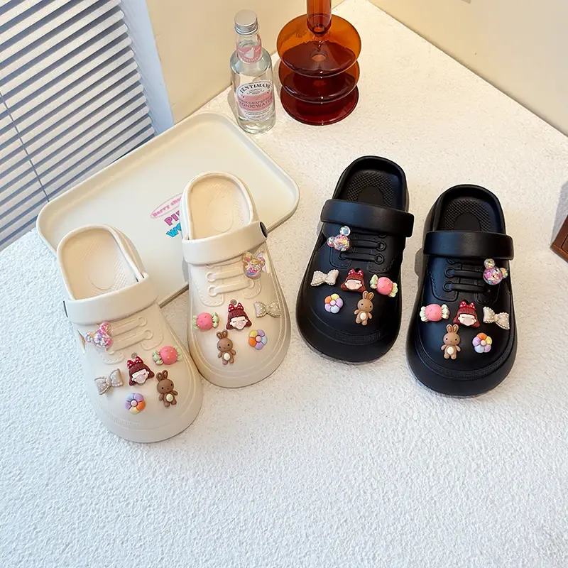 2025 Children Casual Slipeprs for Girls Summer New Fashion Korean Style Soft Sole Anti-slippery Versatile Chic Sweet Beach Shoes