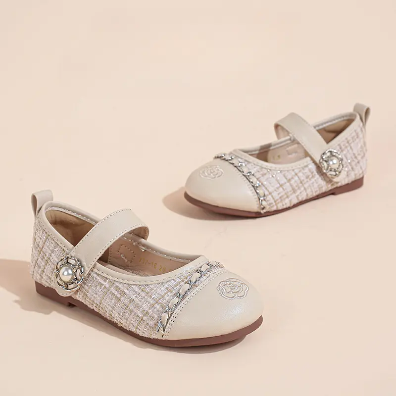New Kids Leather Shoes Spring Autumn Princess Shoes for Girls Fashion Patchwork Korean Style Children Shoes for Wedding Party