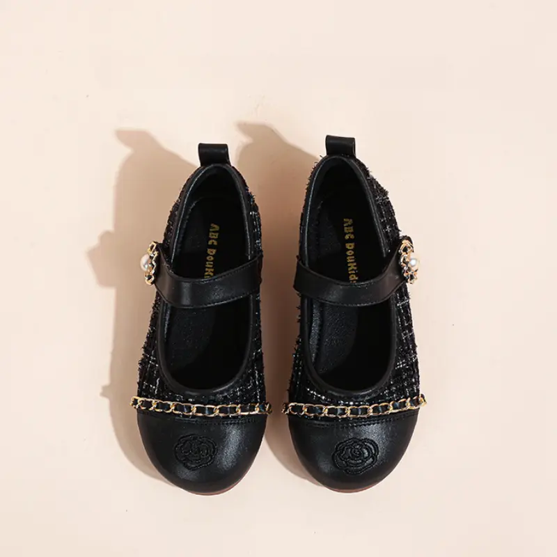 New Kids Leather Shoes Spring Autumn Princess Shoes for Girls Fashion Patchwork Korean Style Children Shoes for Wedding Party