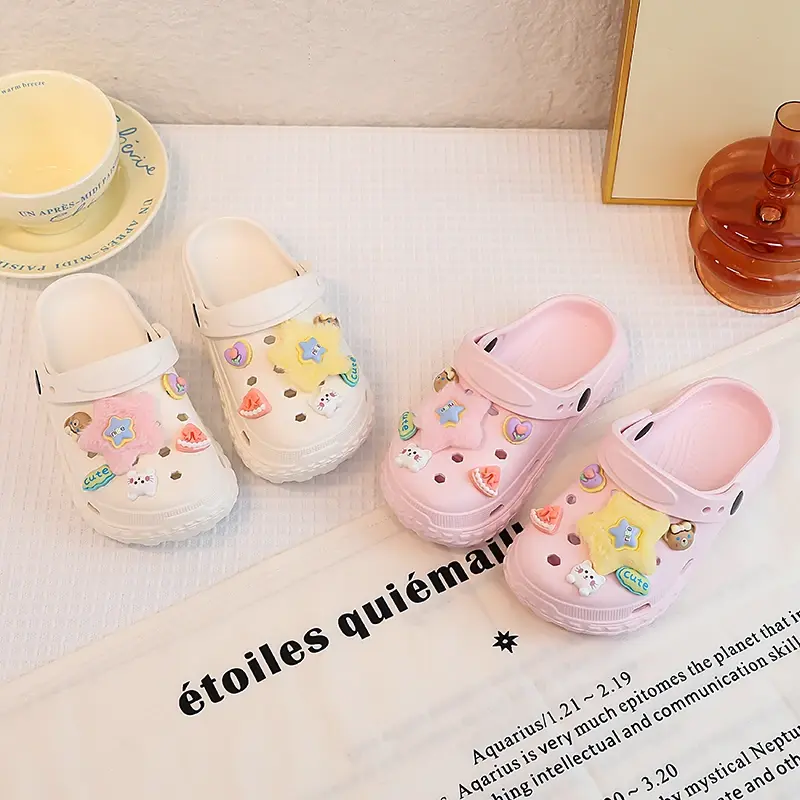 2025 Children Casual Slipeprs for Girls Summer New Fashion Korean Style Soft Bottom Anti-slippery Versatile Cut-outs Beach Shoes