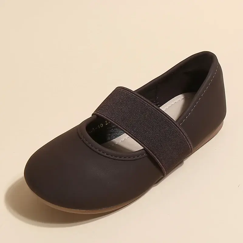 Kids Leather Shoe Solid Color Causal Ballet Flats for Girls Fashion Versatile Children Causal Princess Dance Shoes Elastic Band