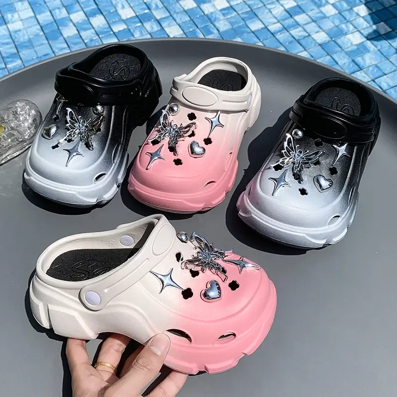 2025 Children Casual Shoes for Girls Summer New Fashion Korean Style Soft Bottom Anti-slippery Versatile Cut-outs Beach Slippers