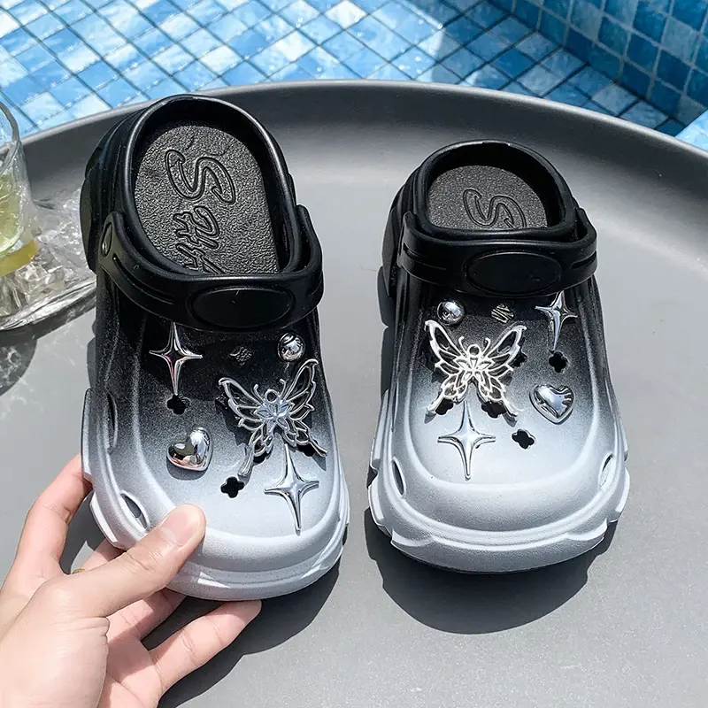 2025 Children Casual Shoes for Girls Summer New Fashion Korean Style Soft Bottom Anti-slippery Versatile Cut-outs Beach Slippers