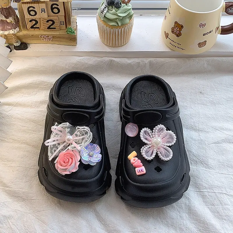 2025 Children Casual Slippers for Girls Summer New Fashion Korean Style Soft Bottom Non-slip Versatile Chic Flowers Beach Shoes