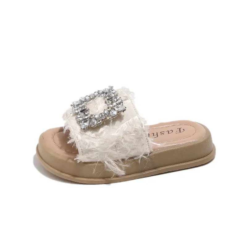 2025 Children Slippers for Girls Summer New Fashion Korean Style Soft Bottom Anti-slippery Versatile Chic Princess Beach Shoes