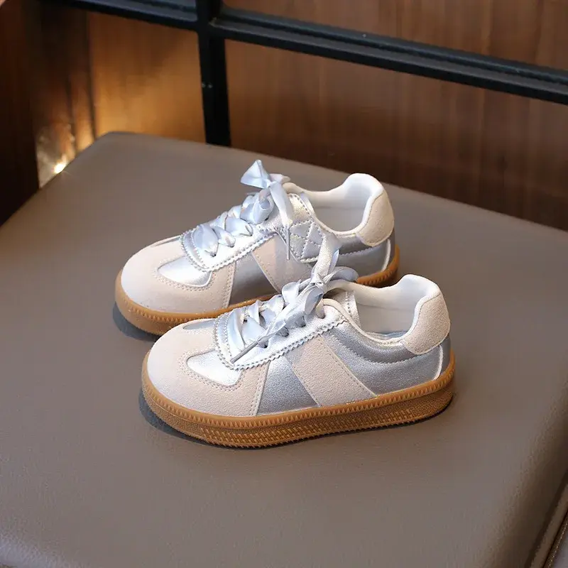 Children Tennis Shoes Girls School Causal Shoes New Fashion Patchwork Kid Running Sneakers for Boys Versatile Non-slip Hook Loop