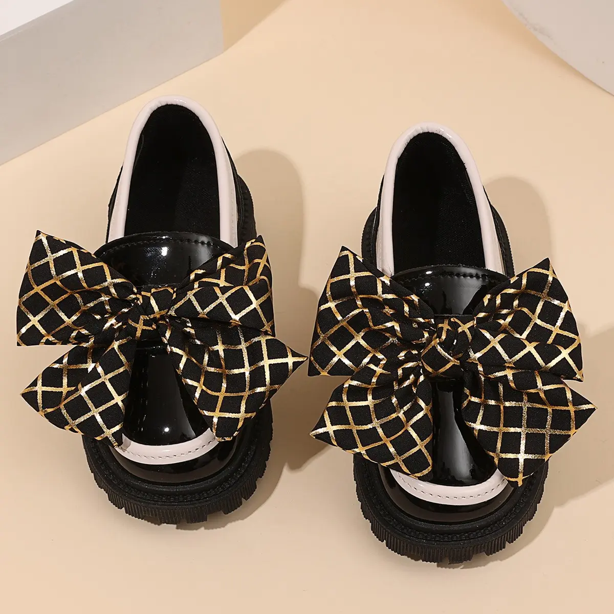 Girls Leather Shoes with Big Bows Children Leather Shoes Slip-on Soft Bottom 2025 Autumn New Kids Casual Shoes Fashion Elegant