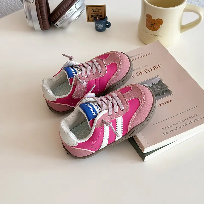 Kids Sports Shoes Striped Classic Children Flats Casual Shoes Soft Sole 2025 Autumn New Girls Running Shoes Fashion Comfortable