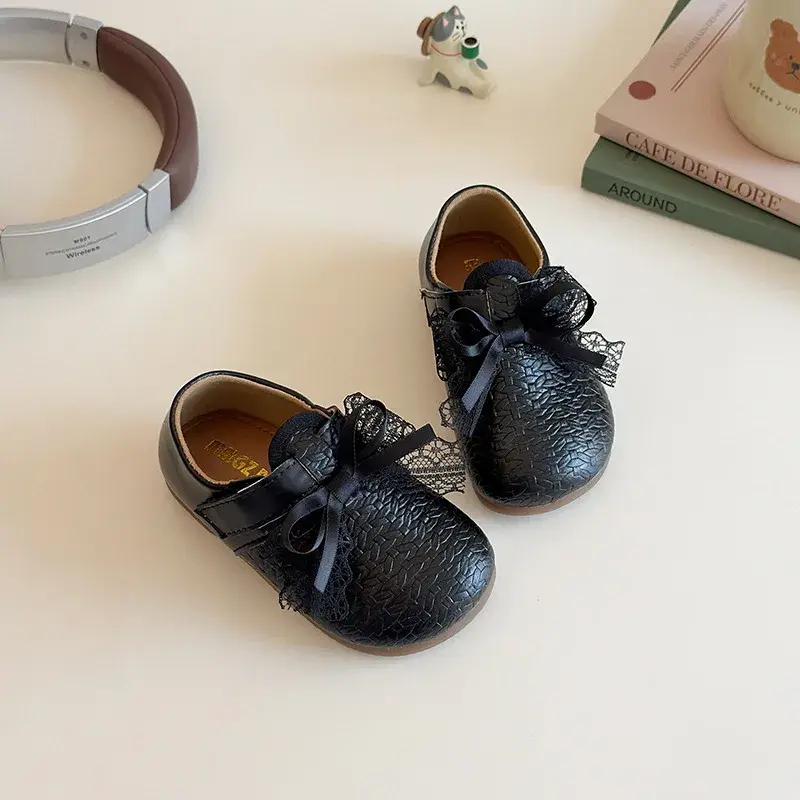 2025 Children Casual Leather Shoes for Girls Autumn New Fashion Korean Style Soft Bottom Anti-slippery Versatile Princess Shoes