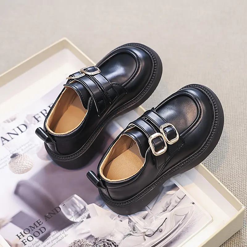 Children's Leather Shoes for Party Wedding Kids Matte School Uniform Shoes Fashion Boys Girls Performance Shoes Thick Bottom
