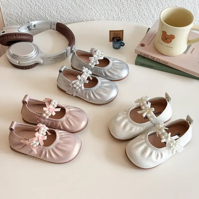2025 Children Leather Shoes for Girls Autumn New Fashion Korean Style Soft Bottom Anti-slippery Versatile Princess Wedding Shoes