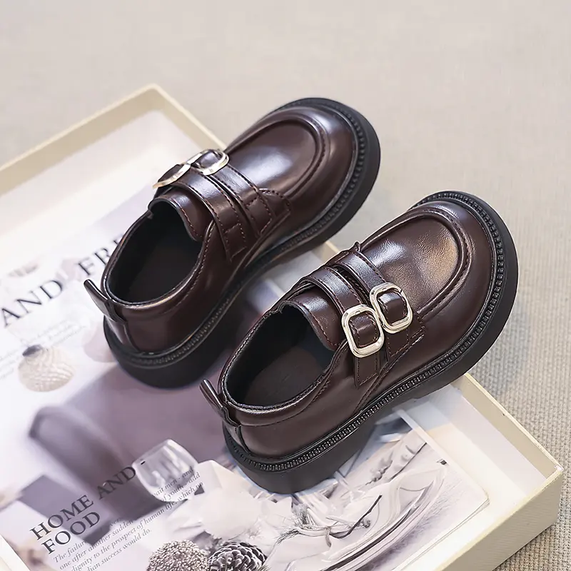 Children's Leather Shoes for Party Wedding Kids Matte School Uniform Shoes Fashion Boys Girls Performance Shoes Thick Bottom