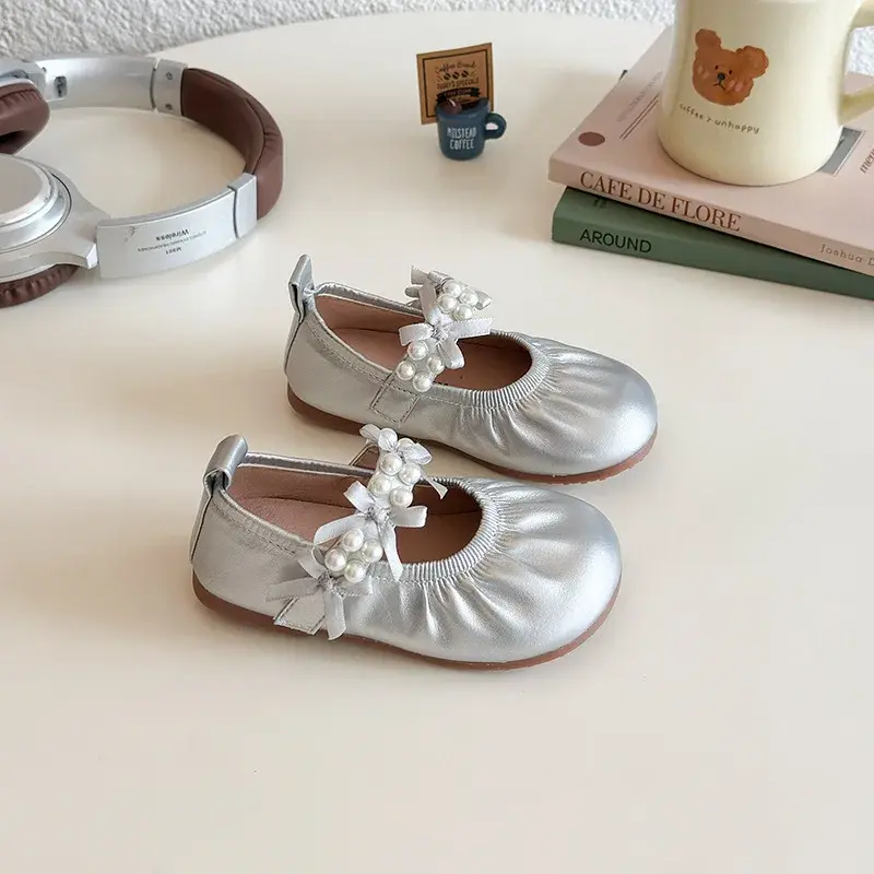 2025 Children Leather Shoes for Girls Autumn New Fashion Korean Style Soft Bottom Anti-slippery Versatile Princess Wedding Shoes